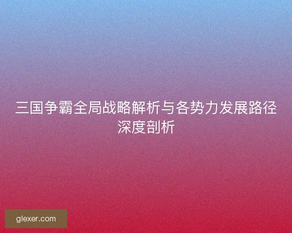 三国争霸全局战略解析与各势力发展路径深度剖析